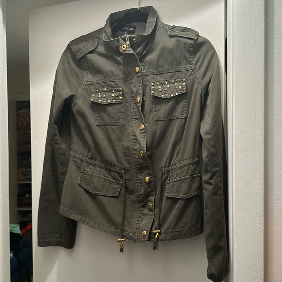 New Look Jackets & Blazers - New Look Rhinestone Military Style Jacket